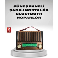 Nevamel® Taşınabilir Hoparlör Güneş Panelli Bluetooth USB Sd Fm Am Sw Radyo