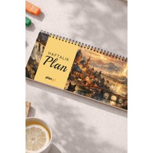 Tarihsiz Spiralli Haftalık Masaüstü Planlayıcı - Şehirde Gece - 10X30 cm Plango
