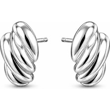 Nergis Collection Kadın Gümüş Renk Bombeli Çivi Küpe Modern Minimal Şık Günlük & Özel Gün Takı