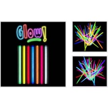 Elasya Hediyelik Glow Stick 20CM Fosforlu Kırılan Çubuk (100 Adeet)