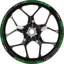 Allivo Bajaj Pulsar NS200 Baskılı Jant Dışı Şerit Motosiklet Sticker Etiket Modeli Yeşil