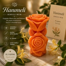 Tişört Kodu Hanımeli Kokulu El Yapımı Gül Mum – Dekoratif Soy Mum (170 Gr, 7X11 Cm)