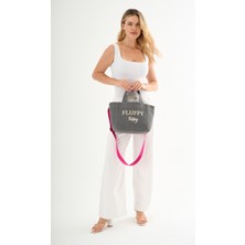 Mute Bag Nakışlı Classic Mumlu Kanvas Okul Omuz El Çantası + Ayarlanabilir Askı (En:27/40 Boy:23)