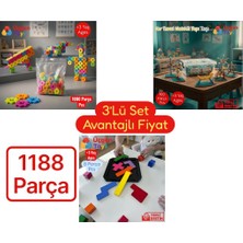 Üçgen Toys 1188 Parça+Building Blocks+Kartanesi Molekül+Zeka Blokları+Zeka Geliştirici+Eğitici+Stem+Montessori+