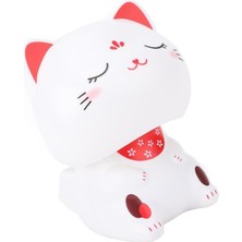 Nirnisa 9 cm Güneş Enerjili Solar Kafa Sallayan Şans Kedi Maneki Neko Kedisi Araba Masaüstü Hediyelik Süsü