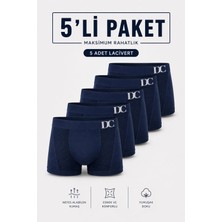 Elilom Daily Comfort Erkek Boxer 5'li Paket – Mikro Delikli Nefes Alan Dikişsiz Esnek Yapı, Lacivert