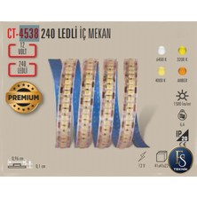 Cata CT-4538 Sıcak Beyaz Renk 4000K Pcb 240 Led/m 12V Iç Mekan Şerit LED