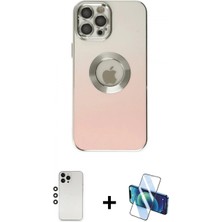 Pileli Store Pilelistore™ iPhone 12 Pro Kılıf Kutup Yansıma Özel Seri - Siyah 3D Antistatik Cam Ekran Koruyucu + Shine Kamera Lens - Gs