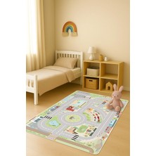 Dolce Mariee Modern Desenli Dijital Baskı Kaymaz Taban Çocuk ve Genç Odası Halısı H0876