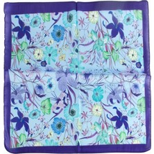 Bijuteri Net Çiçek Desenli Mor Renkli Zr Şifon Fular 50*50 cm