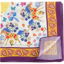 Bijuteri Net Çiçek Desenli Zr Şifon Fular 50*50 cm