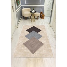 NEWORA Modern Desenli Dijital Baskı Kaymaz Taban Halı H0952
