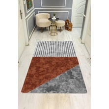 NEWORA Modern Desenli Dijital Baskı Kaymaz Taban Halı H0892