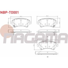 Otoco Toyota Corolla 1.4 Vvt-I 2002-2007 / 1.6 Vvt-I 2002-2007 Ön Ikazlı Fren Balatası