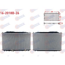Otoco Honda Civic Vııı 1.4 - 1.6 A-T Ac+ Su Radyatoru (Alt Boru Segmanli) Brazing Kalinlik 26MM