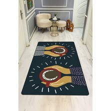 NEWORA Modern Desenli Dijital Baskı Kaymaz Taban Halı H0739