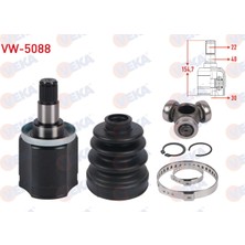 Otoco Volkswagen Caddy Iı 1.6 - 1.9 D 1996-2000 Aks Kafasi Sol-Sag On Ic 22X30X40 Uzunluk 154,7MM