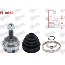 Otoco Fiat Brava (182) 1.6 16V Absli 44 Dis 22X22X46 Uzunluk 130,9 mm 1995-2002 Aks Kafasi Sol-Sag On Dis