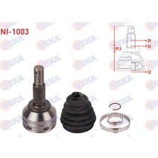 Otoco Nissan Qashqai (J10) 1.6ı A-T / M-T 2007-2014 Aks Kafasi Sol-Sag On Dis Uzunluk 159,5MM