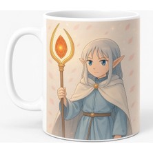 Desene Bak Frieren Anime Tasarımlı Kupa Bardak - Fantastik Manga Karakter Baskılı Hediyelik Kahve Kupası