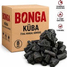 Bonga Küba Marabu Mangal Kömürü 8 kg - Doğal Uzun Yanma Süresi Yüksek Kalorili Barbekü Kömürü