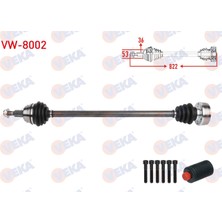 Otoco Volkswagen Golf Iv (1j1) 1.6ı Uzunluk 822MM 1997-2005 Komple Aks Sag On