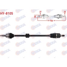 Otoco Hyundai Elantra 1.6 Cvvt 6 M-T 2016-2018 / Kia Ceed 1.6 6 M-T 2018 Komple Aks Sag On Uzunluk 966MM