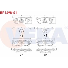 Otoco Mercedes M Class (W163) ml 320 1998-2005 / M Class ml 270 Cdı 1998-2005 Arka Ikazlı Fren Balatası