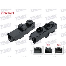 Otoco Ford Connect 2014 / Courier 2014 Cam Acma Anahtari Ciftli Ayna Ayarli 13 Pin