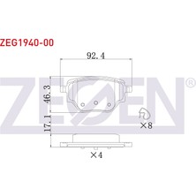 Otoco Peugeot 208 Iı - 2008 Iı 1.2 Puretech - 1.5 Bluehdi 2019 / Opel Corsa F 1.2 Sı Arka Fren Balatası