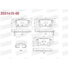Otoco Hyundai Accent Blue 1.4 - 1.6 Crdı 2012 / Elantra 1.6 Crdı - 1.6 D-Cv Arka Tel Delıklı Fren Balatası