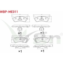 Otoco Mercedes M Class (W163) ml 320 1998-2005 / M Class ml 270 Cdı 1998-2005 Arka Ikazlı Fren Balatası