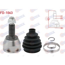 Otoco Ford Fiesta Vı 1.5 Tdci 2008-2012 / Fiesta Vı 1.5 Aks Kafasi Sol-Sag On Dis 25X23X53 Uzunluk 143 mm
