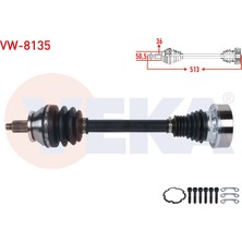 Otoco Vw Polo V (6r1,6c1) 1.2 Tsı 16V M-T 2014-2017 Komple Aks Sol On Uzunluk 513MM
