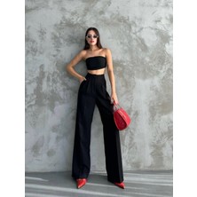 Esila Moda Kadın Siyah Ispanyol Kumaş Pantolon
