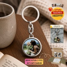 Mealtn Kişiye Özel Metal Anahtarlık Foto Baskılı Premium Tasarım - Magnet Hediyeli