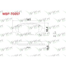 Otoco Toyota Avensis 1.6 Vvt-I - 1.8 16V - 2.0 Vvt-I - 2.0 D-4d 1999-2003 Ön Ikazlı Fren Balatası