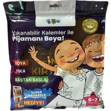 Popüler Sepet Kalem Hediyeli Boyanabilir Pijama 6-7 Yaş