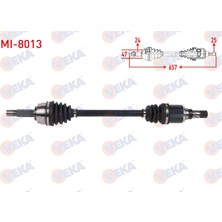 Otoco Mitsubishi Attrage 1.2 2013 / Space Star 1.2 2012 Komple Aks Sol On Uzunluk 657MM