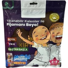 Popüler Sepet Kalem Hediyeli Boyanabilir Pijama 4-5 Yaş