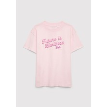 Mavi Barbie Baskılı Pembe Tişört 7610455-90773