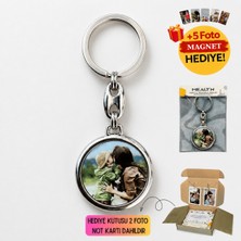 Mealtn Kişiye Özel Yuvarlak Foto Anahtarlık Çift Taraflı Metal Baskılı Hediye