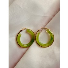 Melanj Craft Lime Glow Halka Küpe