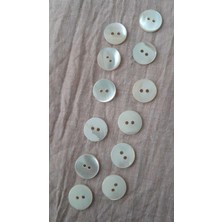 Doğal Trokas Hakiki Inci Midye Kabugu Düğme -12 mm 12 Adet