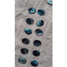 Doğal Hakiki Inci Midye Kabugu Düğme 10X15 mm 12 Adet