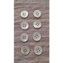 Doğal Trokas Hakiki Inci Midye Kabugu Düğme 17 mm 6 Adet