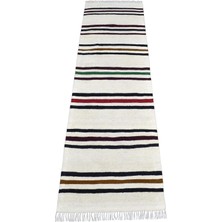 Zehra Abla Halı Yeni El Dokuma Çubuklu Yörük Yolluk Yün Kilim 7293