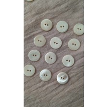 Doğal Trokas Hakiki Inci Midye Kabugu Düğme -17 mm 12 Adet