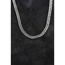 Inure Jewelry 316L Çelik Gümüş Renk Curb Model Zincir Erkek Kolye