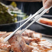 N&M Store 30 cm Paslanmaz Çelik Şef Cımbızı Air Fryer Et Kızartma ve Hassas Servis Maşası